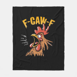 Vintage F-Caw-F Chicken F-Caw-F Funny Chicken Roos Fleece Blanket