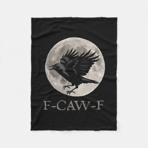 Vintage F-caw-f Funny Raven Gothic Crow Black Bird Fleece Blanket