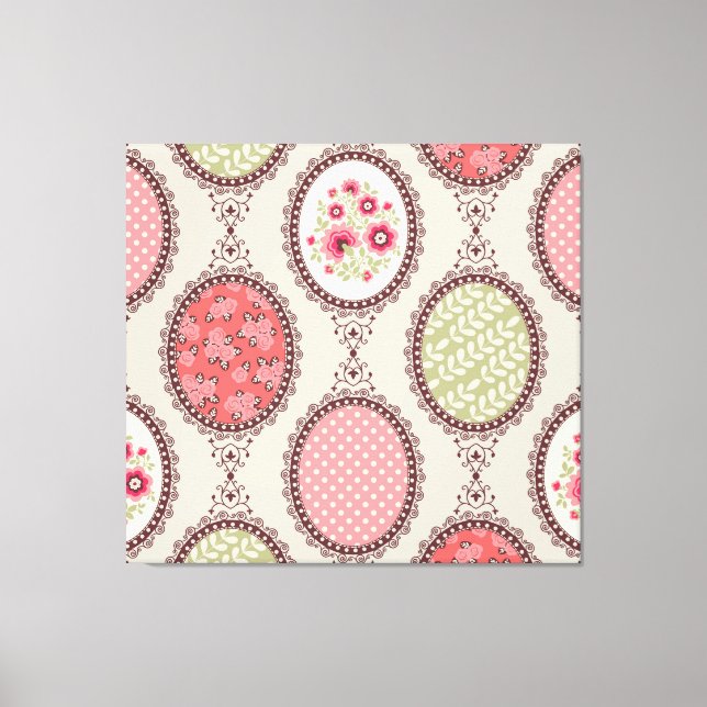 Vintage Fabric: Patchwork Seamless Design. Canvas Print (Front)