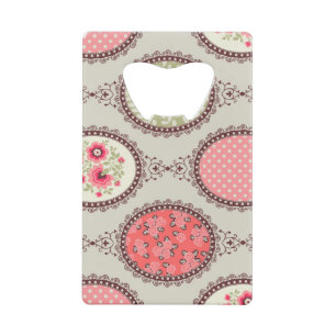 Vintage Fabric: Patchwork Seamless Design. Credit Card Bottle Opener