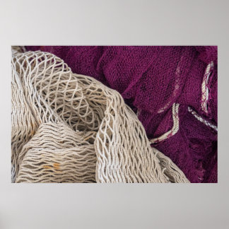 Vintage Fabric Texture Abstract Poster
