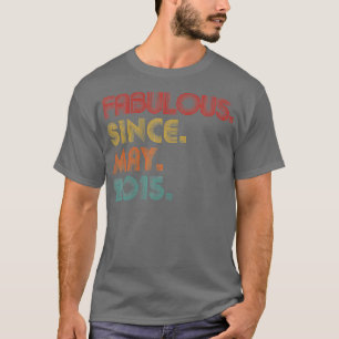 Vintage Fabulous Since May 2015 Retro 8th Birthday T-Shirt