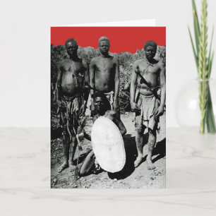 Vintage Faces of Africa Watercolor Black and White Card