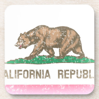 Vintage Fade California Flag Coaster