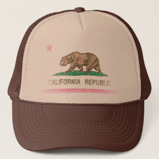 Vintage Fade California Republic Flag Trucker Hat