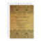 Vintage faded black gold damask wedding invitation