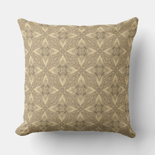 Vintage Faded Brown Star Pattern Throw Pillow
