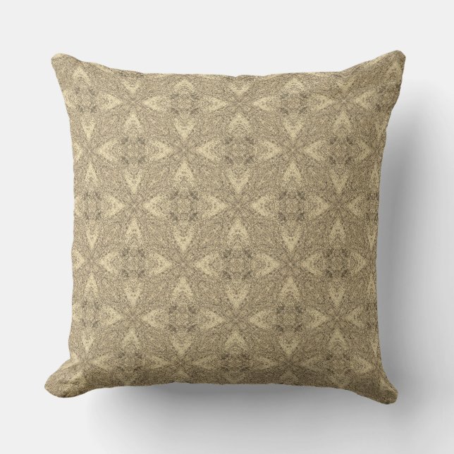 Vintage Faded Brown Star Pattern Throw Pillow (Front)