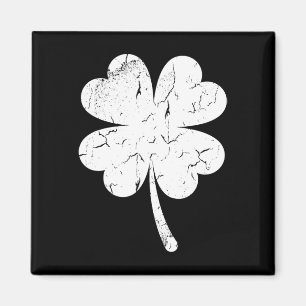 Vintage Faded Retro Four Leaf Clover St Patricks D Magnet