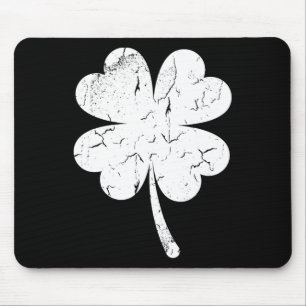 Vintage Faded Retro Four Leaf Clover St Patricks D Mouse Pad