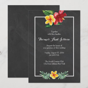 Vintage Faire-part de mariage floral Chalkboard