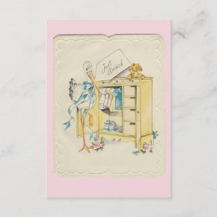 Vintage Faire-part de naissance fille "à peine arr