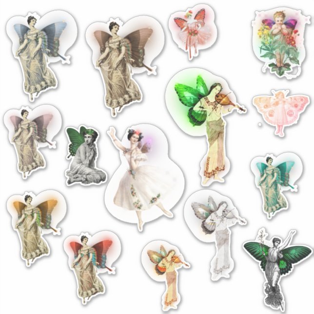 Vintage Fairies Assorted Stickers (Front)
