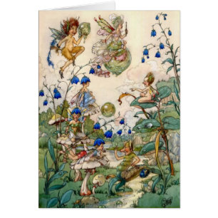 Vintage - Fairies & Bubbles in a Garden,