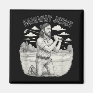 Vintage Fairway Of Jesus Christian Golfer Jesus Sp Magnet