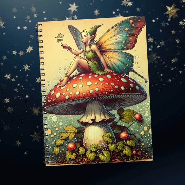Vintage Fairy and Mushrooms   Notebook (Creator Uploaded)