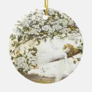 Vintage Fairy Ariel 1858 Ceramic Ornament