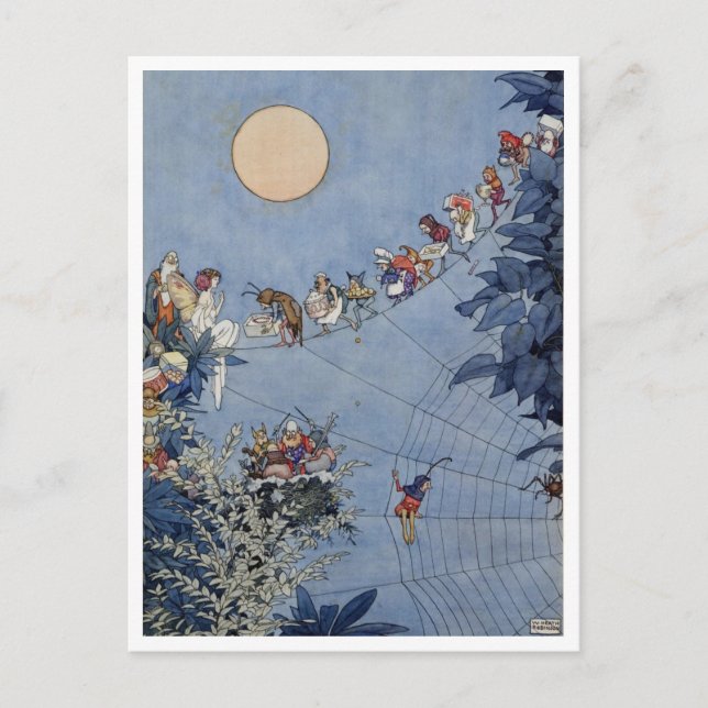 Vintage Fairy Art William Heath Robinson Postcard (Front)