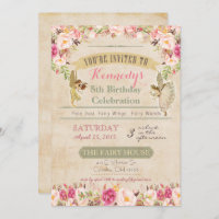 Vintage Fairy Birthday Invitation