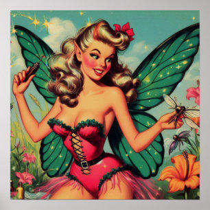 Vintage Fairy Girl Poster