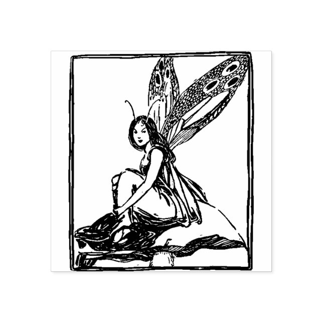 Vintage Fairy Girl   Rubber Stamp (Imprint)