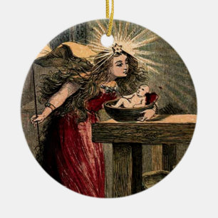 Vintage Fairy Godmother Ceramic Ornament