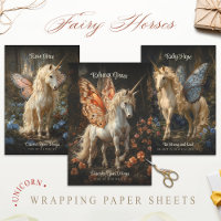 Vintage Fairy Horses Butterfly Wings Fantasy Art