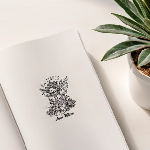 Vintage Fairy Library Book Rubber Stamp