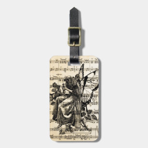 Vintage Fairy & Music Luggage Tag