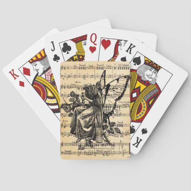 Vintage Fairy & Music Playing Cards (Back)