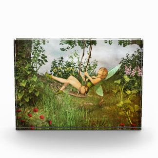 Vintage Fairy on a Swing Photo Block
