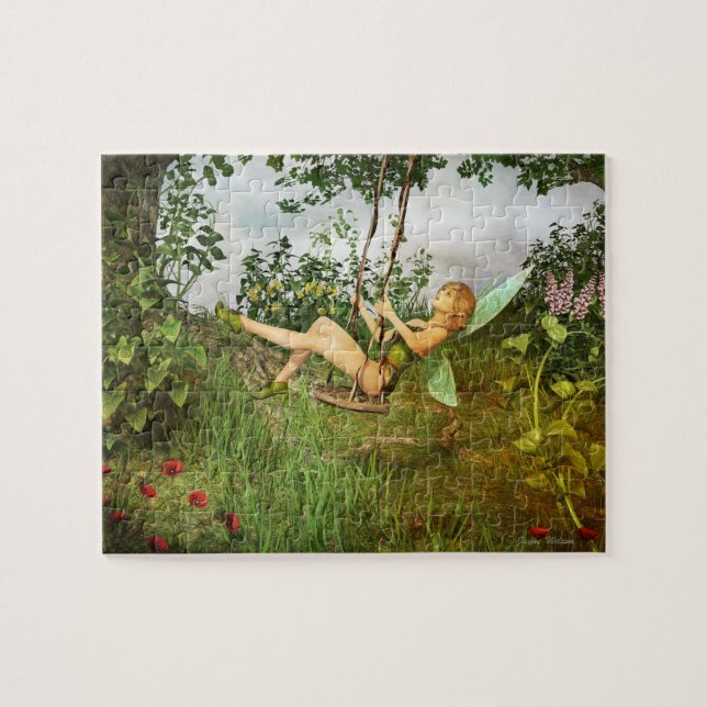 Vintage Fairy on a Swing Puzzle (Horizontal)