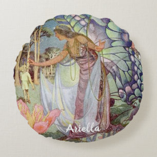 Vintage Fairy  Round Pillow