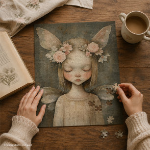 Vintage Fairy Shabby Chic Pastle Floral  Jigsaw Puzzle