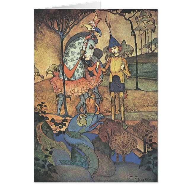 Vintage Fairy Tale, A Brave Knight and Dragon (Front)