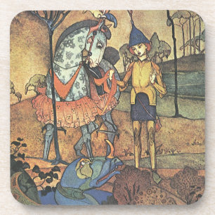 Vintage Fairy Tale, A Brave Knight and Dragon Coaster