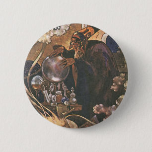 Vintage Fairy Tale, Aladdin and the Magic Lamp 2 Inch Round Button