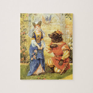 Vintage Fairy Tale, Beauty and the Beast Jigsaw Puzzle