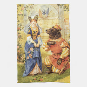 Vintage Fairy Tale, Beauty and the Beast Kitchen Towel