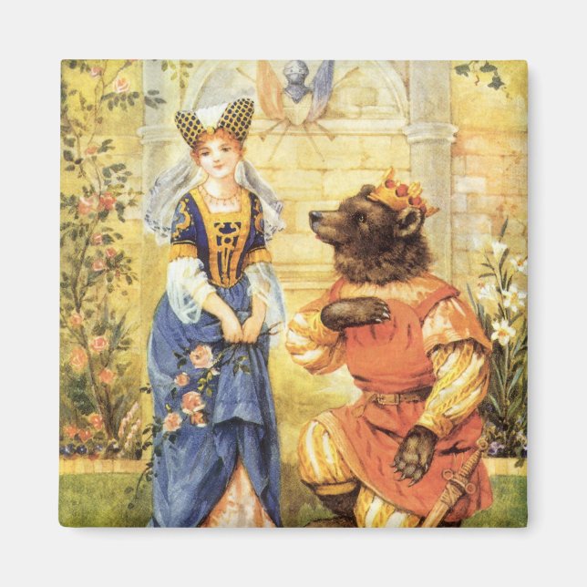 Vintage Fairy Tale, Beauty and the Beast Magnet (Front)