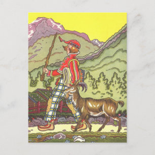 Vintage Fairy Tale, Boy and the North Wind, Hauman Postcard