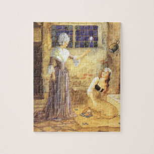 Vintage Fairy Tale, Cinderella and Fairy Godmother Jigsaw Puzzle