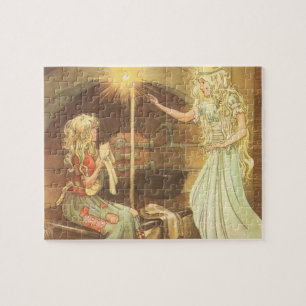 Vintage Fairy Tale, Cinderella and Fairy Godmother Jigsaw Puzzle