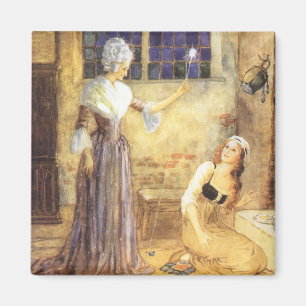 Vintage Fairy Tale, Cinderella and Fairy Godmother Magnet