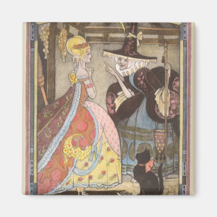 Vintage Fairy Tale, Cinderella and Fairy Godmother Magnet