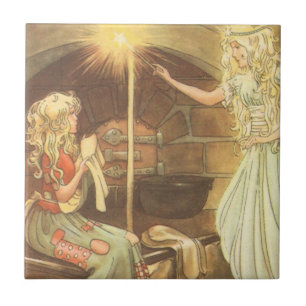Vintage Fairy Tale, Cinderella and Fairy Godmother Tile
