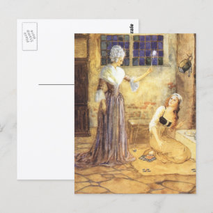 Vintage Fairy Tale Cinderella with Fairy Godmother Postcard