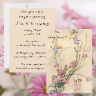 Vintage Fairy Tale Cute Girl Baby Shower Party Invitation