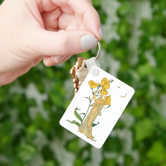 Vintage Fairy Tale, Evening Primrose, Walter Crane Keychain (Hand)