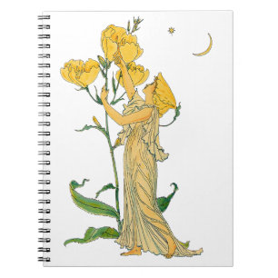 Vintage Fairy Tale, Evening Primrose, Walter Crane Notebook